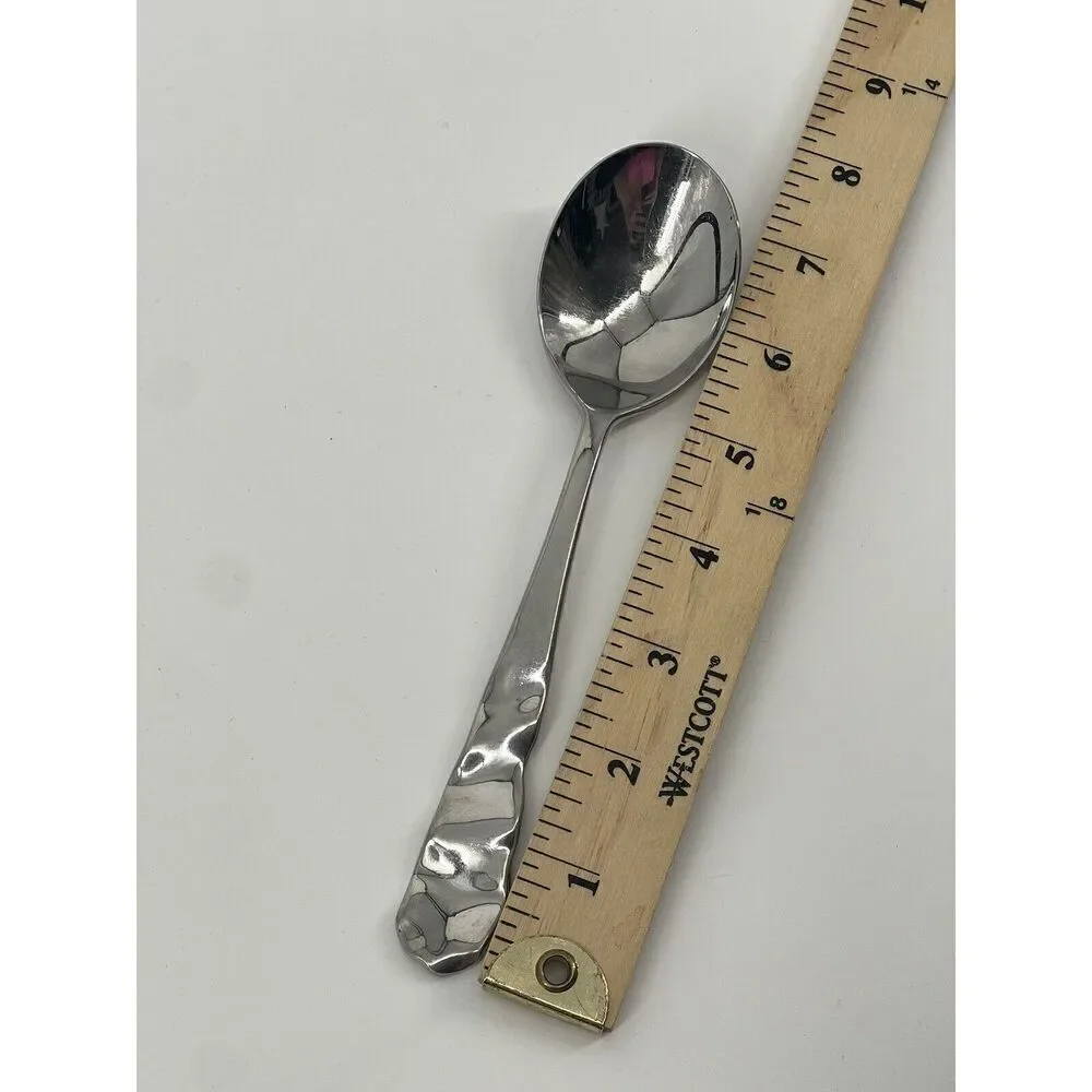 Pottery Barn Japan 18/8 Stainless Flatware LETTUCE Dinner Place Soup Spoon 7.5”